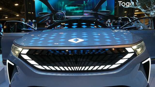 Turkey’s first indigenous car TOGG is displayed at Consumers Electronics Show, CES 2022 in Las Vegas Convention Center, United States on January 5, 2022.