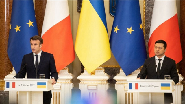 French President Emmanuel Macron and his Ukrainian counterpart Volodymyr Zelensky