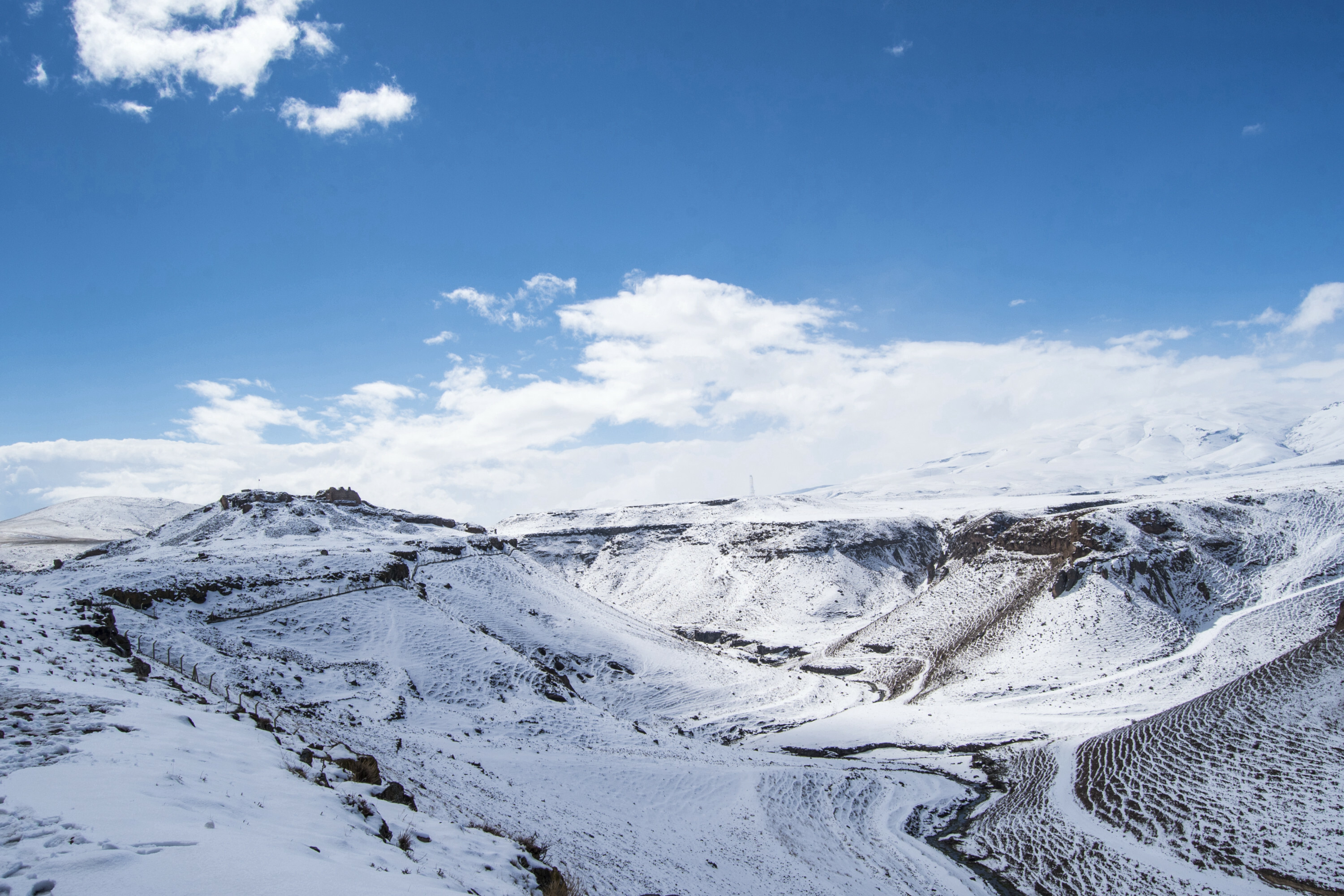 World Heritage Site Ani dons white coat in March
