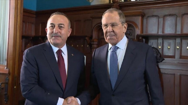 Russian Foreign Minister Sergey Lavrov and Turkish Foreign Minister Mevlut Cavusoglu