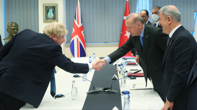 Turkish President Recep Tayyip Erdogan and British Prime Minister Boris Johnson