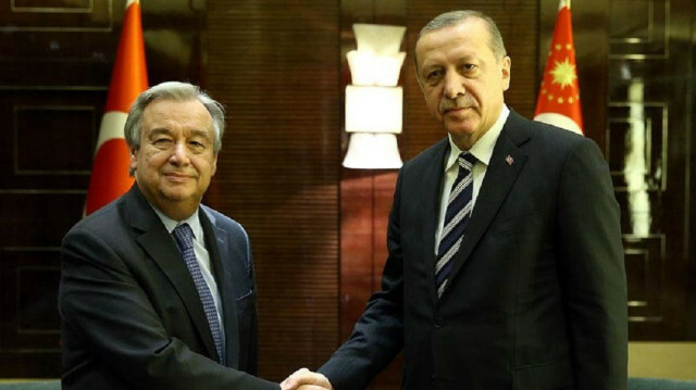 UN Chief Antonio Guterres, Turkey's President Recep Tayyip Erdogan