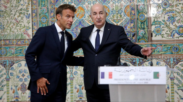 Algerian President Abdelmadjid Tebboune and his French counterpart Emmanuel Macron 