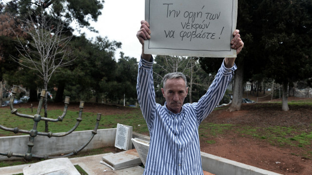 Profanation d’un cimetière juif à Thessalonique, le 28 janvier 2019. @ SAKIS MITROLIDIS / AFP