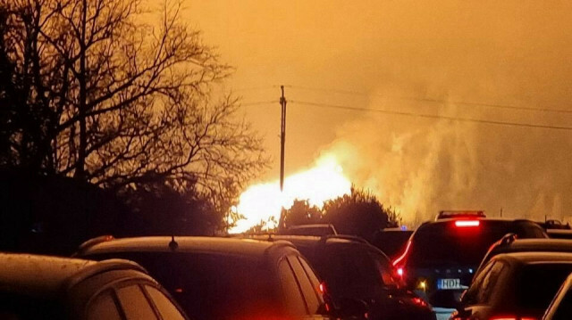 Incendie dû à l'explosion d'un gazoduc en Lituanie, le 13 janvier 2023. @ IHA