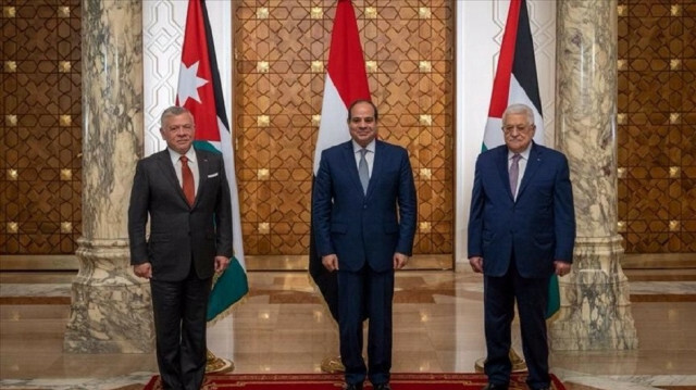 Les présidents jordanien(L), égyptien(M) et palestinien ( R). Crédit Photo: AA