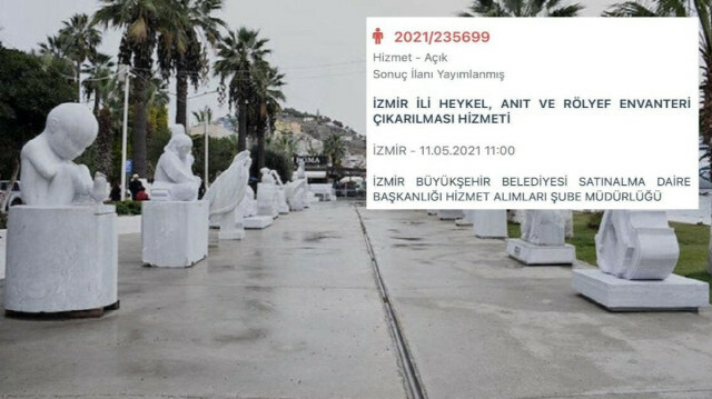 CHP'li İzmir Büyükşehir Belediyesi, heykel sayımı için ihaleye çıktı.