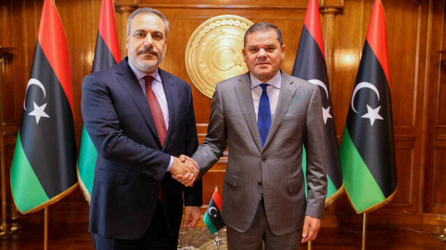 MİT Başkanı Hakan Fidan ve Libya Devlet Başkanı Abdulhamid Dibeybe Trablus'ta görüştü. 