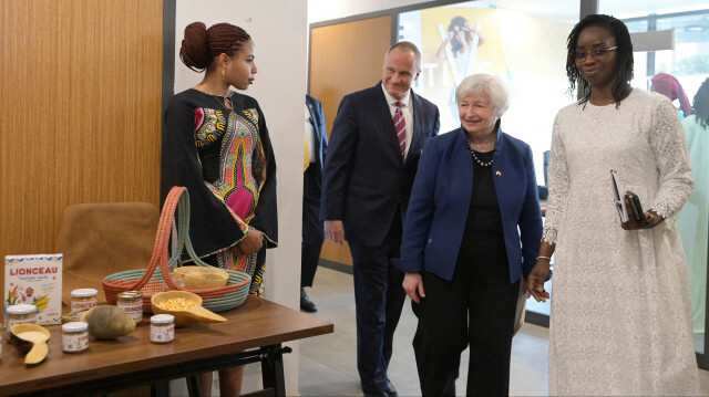  La secrétaire américaine au Trésor Janet Yellen  au Sénégal. Crédit Photo: SEYLLOU / AFP 