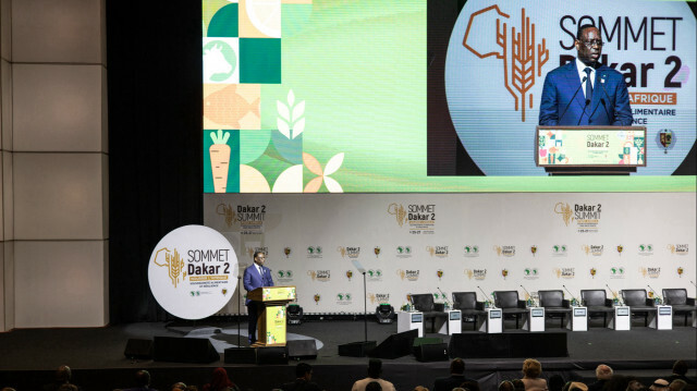 Le président du Sénégal, Macky Sall, ouvre le sommet Dakar 2 'Nourrir l'Afrique', au Centre international de conférences de Diamniadio, au Sénégal, le 25 janvier 2023. Crédit photo: JOHN WESSELS / AFP