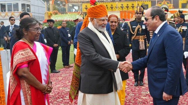 Premier ministre indien Narendra Modi et le président égyptien Abdel Fattah 
al-Sissi. Crédit photo: PIB / AFP