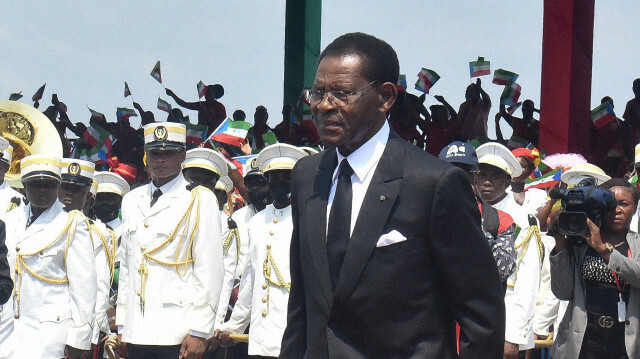 Le président équato-guinéen Teodoro Obiang Nguema Mbasogo arrive à Malabo le 8 décembre 2022 lors de la cérémonie d'investiture de son sixième septennat. 
@AFP