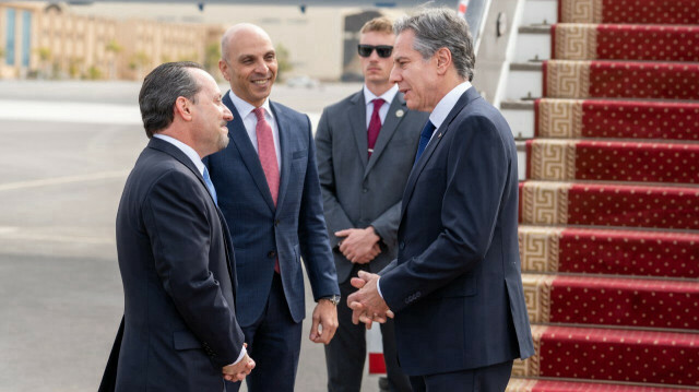 Le secrétaire d'État américain Antony Blinken éait d'abord en visite au Caire. Crédit photo : AA