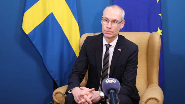 Le secrétaire d’État au Cabinet de la première ministre du Royaume de Suède, chargé du Conseil des affaires étrangères et de la politique de sécurité, Oscar Stenström. Crédit photo: AGENCE ANADOLU