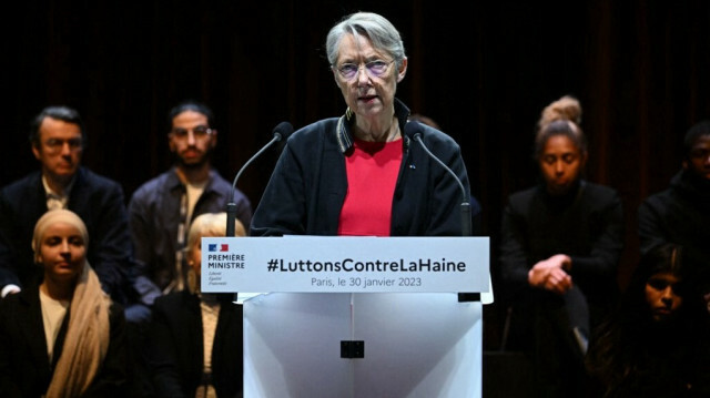 La Première ministre française, Elisabeth Borne, présente le Plan national contre le racisme, l'antisémitisme et les discriminations liées à l'origine, à l'Institut du monde arabe (IMA) à Paris le 30 janvier 2023. Crédit photo: EMMANUEL DUNAND / AFP