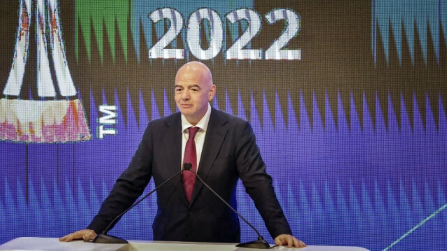 Le président de la FIFA lors du tirage au sort de la Coupe du Monde des Clubs 2022 @FADEL SENNA / AFP