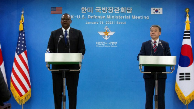 Le secrétaire américain à la Défense Lloyd Austin et le ministre sud-coréen de la Défense Lee Jong-sup. Crédit photo: JEON HEON-KYUN /AFP