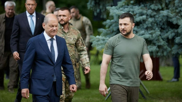 German Chancellor Olaf Scholz and Ukrainian President Volodymyr Zelenskyy