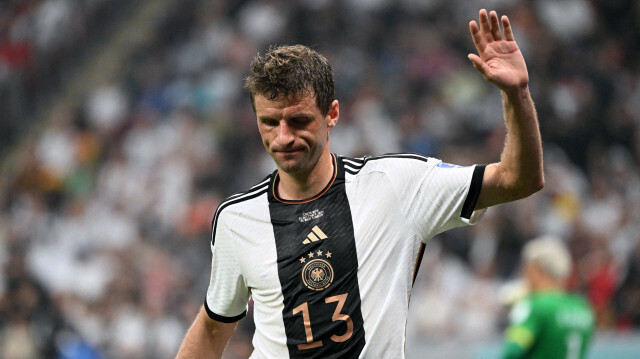Thomas Müller, international allemand et milieu offensif, attaquant et ailier droit au Bayern Münich. @Ina Fassbender / AFP