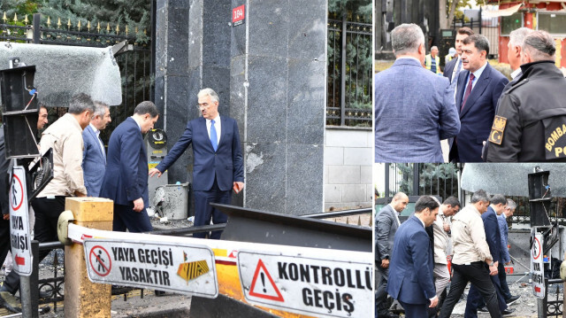 Ankara Valisi Vasip Şahin terör saldırısının düzenlendiği noktada incelemelerde bulundu