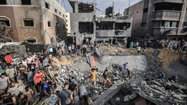 Des bâtiments détruits à la suite des frappes aériennes israéliennes à Khan Yunis, Gaza. Crédit photo: AA