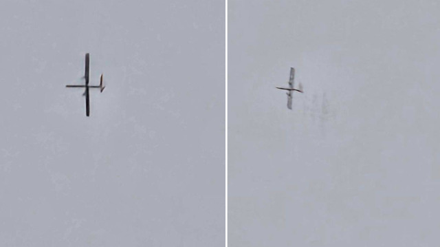 İsrail-Lübnan sınırında görüntülenen insansız hava araçları.