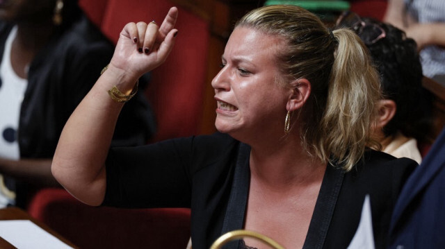 La présidente de La France Insoumise, Mathilde Panot. Crédit photo: GEOFFROY VAN DER HASSELT / AFP
