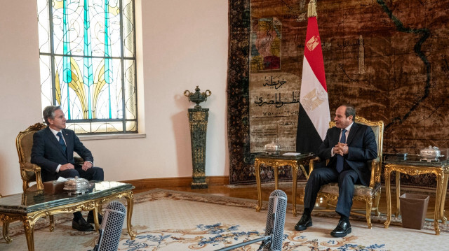 Le président égyptien Abdel Fattah al-Sisi (à droite) rencontrant le secrétaire d'État américain Antony Blinken au Caire le 15 octobre 2023. Crédit Photo: Jacquelyn Martin / POOL / AFP

