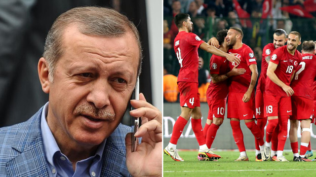 Cumhurbaşkanı Erdoğan, Letonya maçı sonrası millileri telefonla aradı. 
