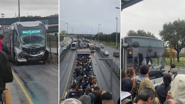 Kadıköy Uzunçayır’da metrobüs kaza yaptı