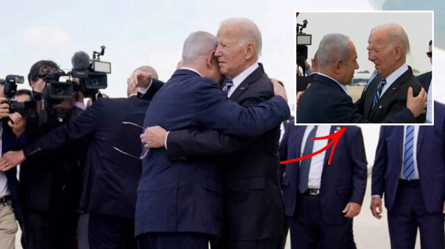 ABD Başkanı Joe Biden İsrail'de Netanyahu'yla böyle kucaklaştı