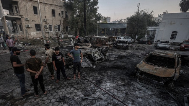 Une vue des dégâts après que l'hôpital baptiste Al-Ahli ait été frappé par les forces israéliennes dans la ville de Gaza le 18 octobre 2023. Crédit photo: AA