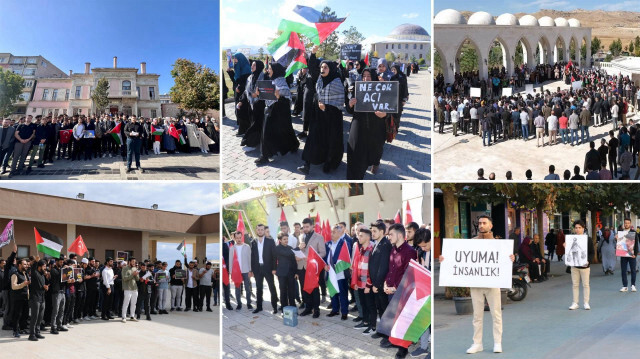 Üniversite öğrenci grupları, işgalci İsrail'i protesto etti.