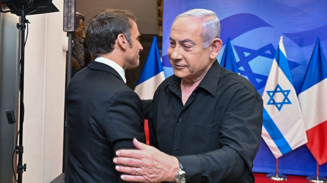 Le Président français Emmanuel Macron et le Premier ministre israélien Benyamin Netanyahou, lors d'une visite à Tel-Aviv, le 24 octobre 2023. Crédit photo: AA