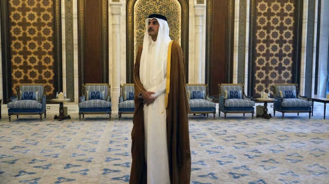 L'Emir du Qatar, Cheikh Tamim bin Hamad al-Thani, le 13 octobre 2023. Crédit photo: Jacquelyn Martin / POOL / AFP