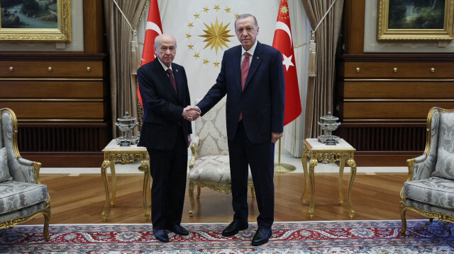Cumhurbaşkanı Erdoğan-Bahçeli görüşmesi 45 dakika sürdü. 