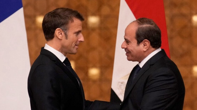 Rencontre entre le président Emmanuel Macron et son homologue égyptien, al-Sissi, le 25 octobre 2023. Crédit photo: Christophe Ena / POOL / AFP

