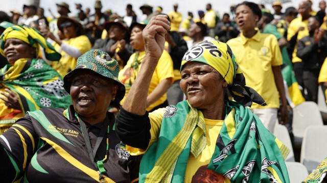 Les partisans du président au pouvoir du Congrès national africain (ANC), Cyril Ramaphosa. Crédit photo: Phill Magakoe / AFP