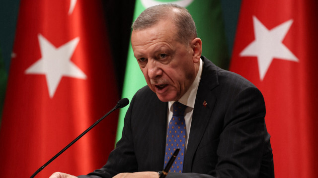 Le président turc Recep Tayyip Erdogan s'exprimant lors d'une conférence de presse le 26 octobre 2023. Crédit Photo: Adem ALTAN / AFP

