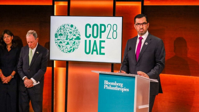 Dr. Sultan Al Jaber, président de la COP 28, le 19 septembre 2023. Crédit photo: Zak BENNETT / AFP