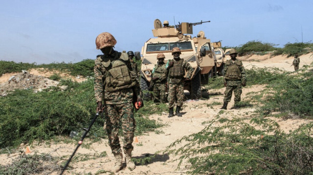 Des soldats ougandais de la mission de maintien de la paix de l'Union africaine en Somalie (AMISOM). Crédit photo: Tina SMOLE / AFP