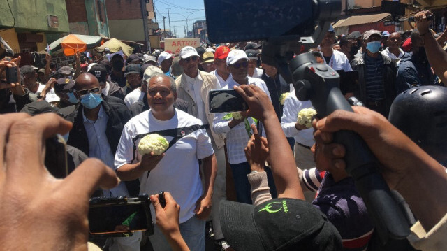 Manifestation de l'opposition à Antananarivo, capitale de Madagascar, le 07 octobre 2023. Crédit photo: RIJASOLO / AFP

 