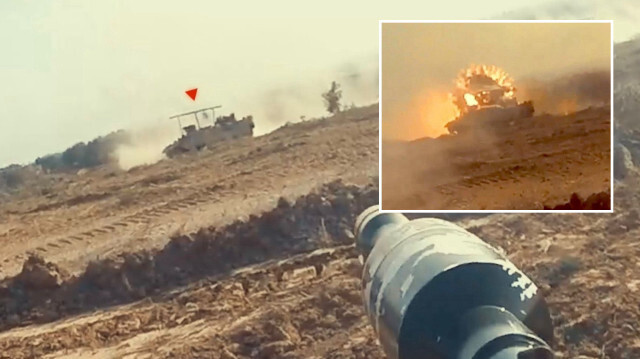 Kassam Tugayları, bir İsrail tankını daha imha etti. 
