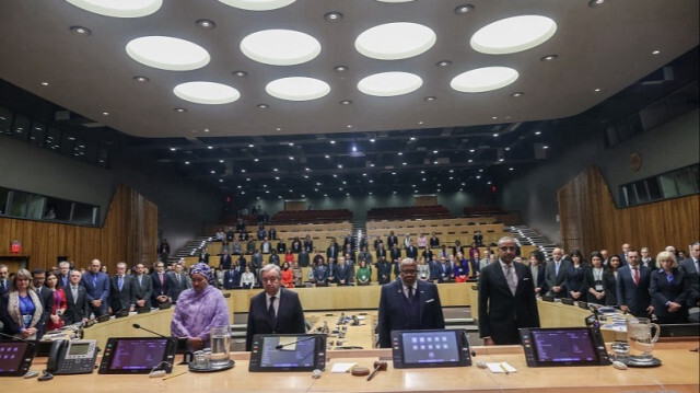 Le secrétaire général de l'ONU, Antonio Guterres, a observé  aux côtés des membres du personnel à New York, une minute de silence pour honorer ses collègues qui ont péri à Gaza, 13 novembre 2023. Crédit photo: AA