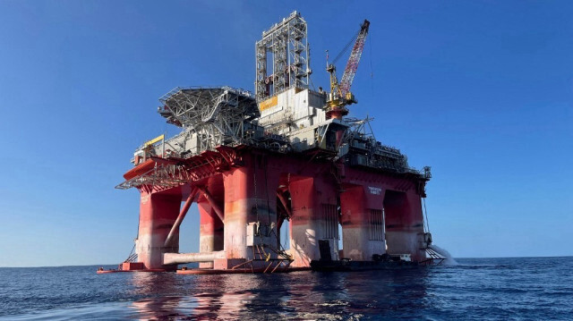 Plate-forme de forage Transocean Barents dans les eaux territoriales libanaises pour l'extraction de gaz offshore. Crédit photo: TotalEnergies / AFP