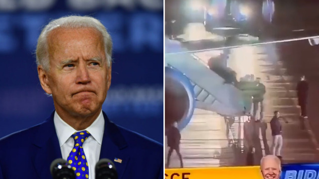 İsrail basını, Joe Biden'ın uçak merdivenlerinden düşüp felç kaldığını iddia etti.