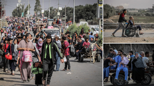 İsrail'in zorla göç ettirdiği Gazzeliler çile yolundan geçiyor.