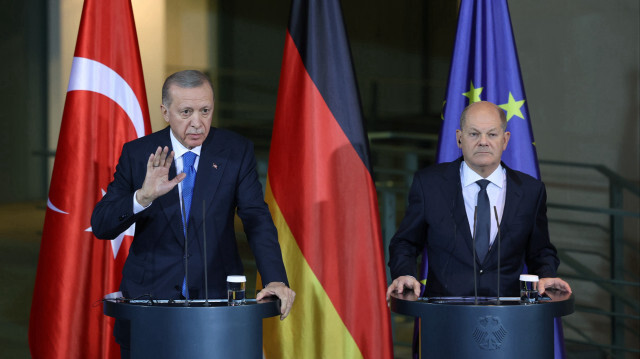 Cumhurbaşkanı Recep Tayyip Erdoğan, Almanya Başbakanı Olaf Scholz ile ortak basın toplantısı düzenledi.

