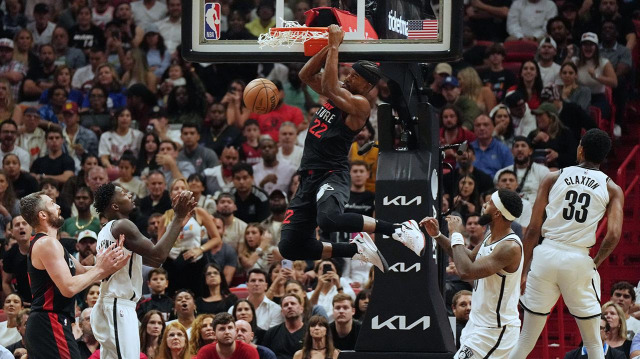 Amerikan Basketbol Ligi'nde (NBA) Miami Heat, Jimmy Butler'ın skorer oyununun yardımıyla Brooklyn Nets'i 122-115 mağlup etti.