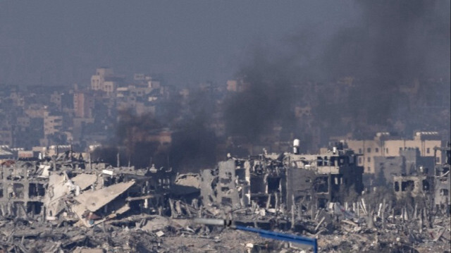 La bande de Gaza lors d'un bombardement israélien, le 17 novembre 2023. Crédit photo: KENZO TRIBOUILLARD / AFP